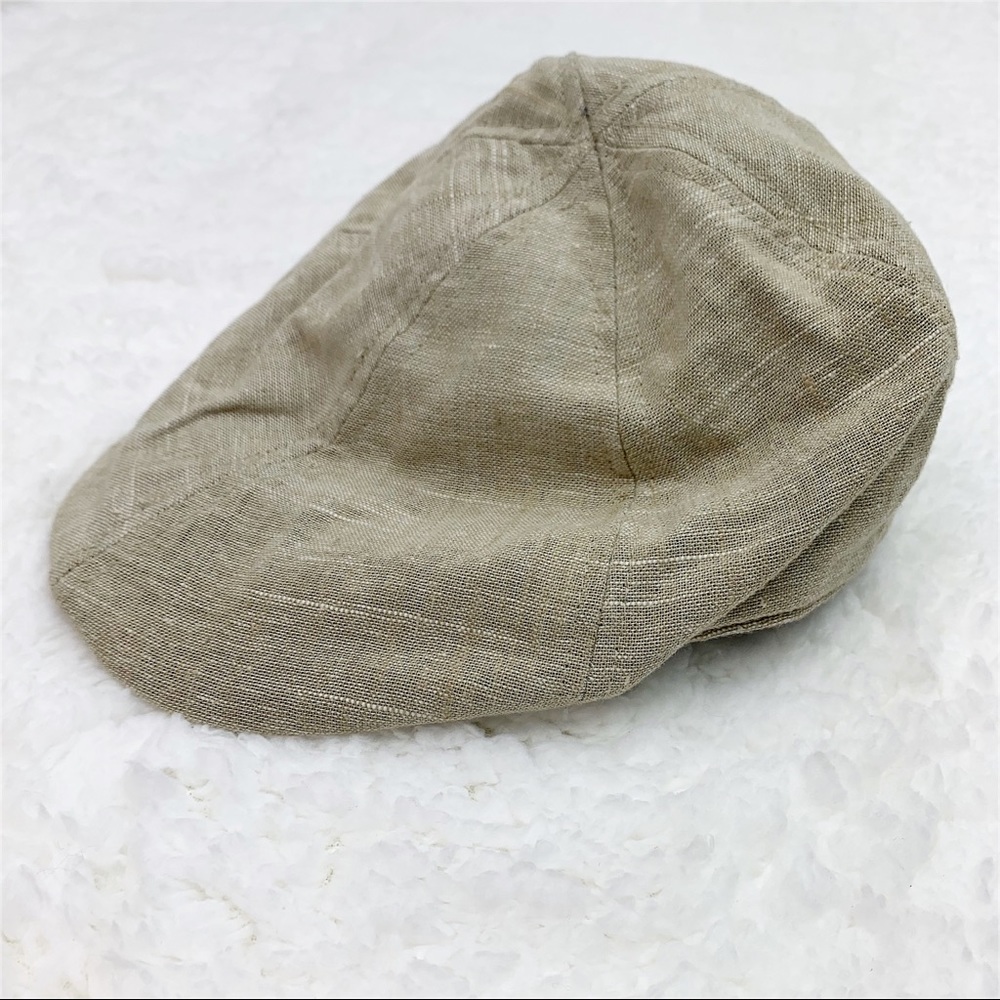 50% OFF Baker Boy Linen Blend Ivy Hat Khaki - Picture 3 of 8